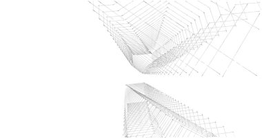 Mimari sanat konseptinde soyut çizgiler, minimum geometrik şekiller. 