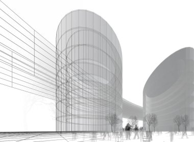 soyut mimari duvar kağıdı tasarımı, dijital konsept arkaplan