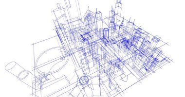 soyut mimari duvar kağıdı tasarımı, dijital konsept arkaplan