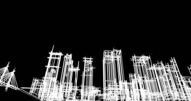 soyut mimari duvar kağıdı tasarımı, dijital konsept arkaplan