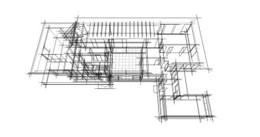 Mimari sanat konseptinde soyut çizgiler, minimum geometrik şekiller. 