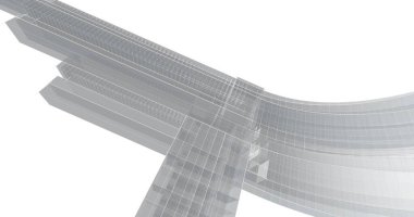 Mimari sanat konseptinde soyut çizgiler, minimum geometrik şekiller. 