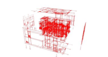 soyut mimari duvar kağıdı tasarımı, dijital konsept arkaplan