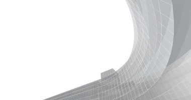 Mimari sanat konseptinde soyut çizgiler, minimum geometrik şekiller. 