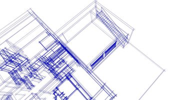 Mimari sanat konseptinde soyut çizgiler, minimum geometrik şekiller. 