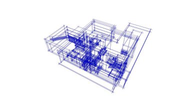 Mimari sanat konseptinde soyut çizgiler, minimum geometrik şekiller. 