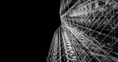 soyut mimari duvar kağıdı tasarımı, dijital konsept arkaplan