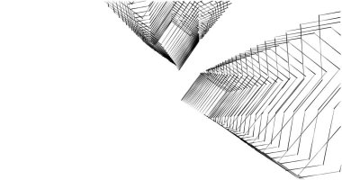 Mimari sanat konseptinde soyut çizgiler, minimum geometrik şekiller. 