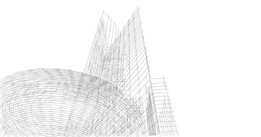 Mimari sanat konseptinde soyut çizgiler, minimum geometrik şekiller. 