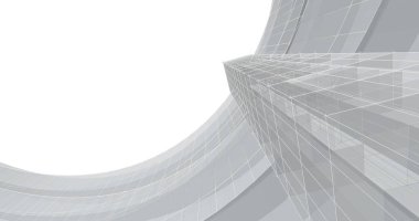 Mimari sanat konseptinde soyut çizgiler, minimum geometrik şekiller. 