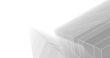 Mimari sanat konseptinde soyut çizgiler, minimum geometrik şekiller. 