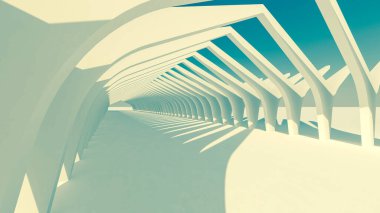 Mimari sanat konseptinde soyut çizgiler, minimum geometrik şekiller. 