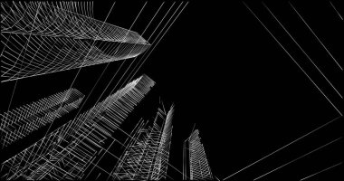 soyut mimari duvar kağıdı tasarımı, dijital konsept arkaplan