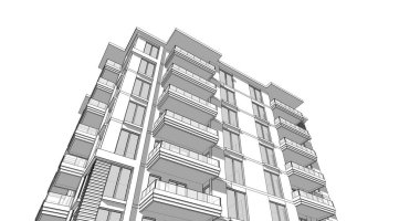 soyut mimari duvar kağıdı tasarımı, dijital konsept arkaplan