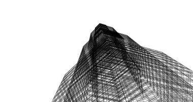 Mimari sanat konseptinde soyut çizgiler, minimum geometrik şekiller. 