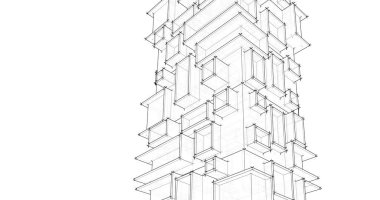 soyut mimari duvar kağıdı tasarımı, dijital konsept arkaplan