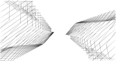 Mimari sanat konseptinde soyut çizgiler, minimum geometrik şekiller. 