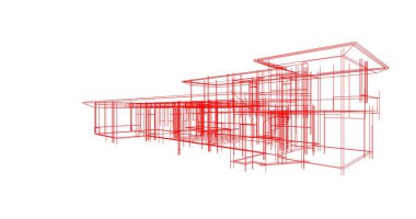 Mimari sanat konseptinde soyut çizgiler, minimum geometrik şekiller. 