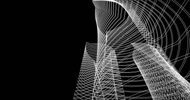 soyut mimari duvar kağıdı tasarımı, dijital konsept arkaplan