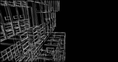 Mimari sanat konseptinde soyut çizgiler, minimum geometrik şekiller. 