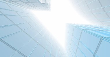 Arkaplanda mimari bina 3d illüstrasyon