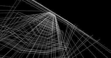 Mimari sanat konseptinde soyut çizgiler, minimum geometrik şekiller. 