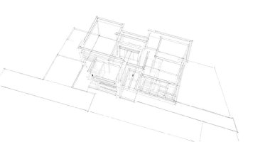 Mimari sanat konseptinde soyut çizgiler, minimum geometrik şekiller. 