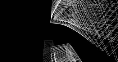 soyut mimari duvar kağıdı tasarımı, dijital konsept arkaplan