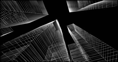 soyut mimari duvar kağıdı tasarımı, dijital konsept arkaplan