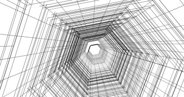 Arkaplanda mimari bina 3d illüstrasyon