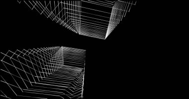 Mimari sanat konseptinde soyut çizgiler, minimum geometrik şekiller. 