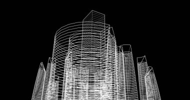 soyut mimari duvar kağıdı tasarımı, dijital konsept arkaplan