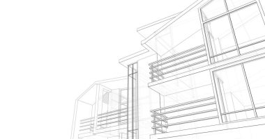 Mimari sanat konseptinde soyut çizgiler, minimum geometrik şekiller. 