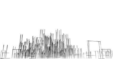 Arkaplanda mimari bina 3d illüstrasyon
