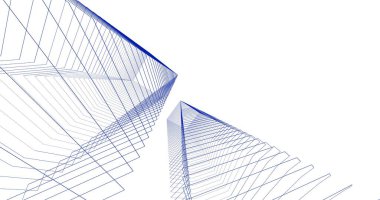 Mimari sanat konseptinde soyut çizgiler, minimum geometrik şekiller. 