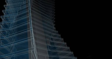 Mimari sanat konseptinde soyut çizgiler, minimum geometrik şekiller. 