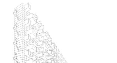 soyut mimari duvar kağıdı tasarımı, dijital konsept arkaplan