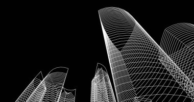 soyut mimari duvar kağıdı tasarımı, dijital konsept arkaplan