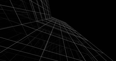 Mimari sanat konseptinde soyut çizgiler, minimum geometrik şekiller. 