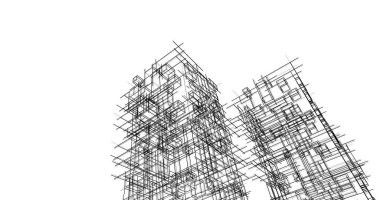 soyut mimari duvar kağıdı tasarımı, dijital konsept arkaplan