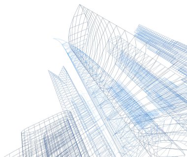 Mimari sanat konseptinde soyut çizgiler, minimum geometrik şekiller. 