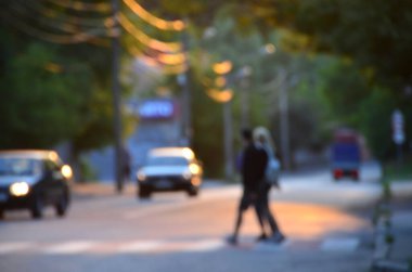 Bulanık şehir. Renkli soyut arkaplan