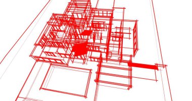 soyut mimari duvar kağıdı tasarımı, dijital konsept arkaplan