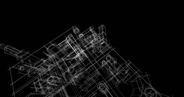 soyut mimari duvar kağıdı tasarımı, dijital konsept arkaplan