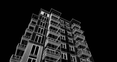 soyut mimari duvar kağıdı tasarımı, dijital konsept arkaplan