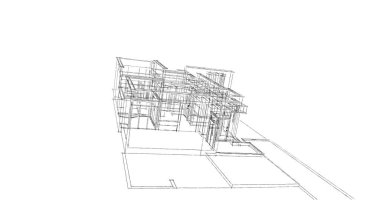 Mimari sanat konseptinde soyut çizgiler, minimum geometrik şekiller. 