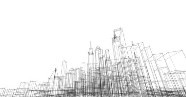 soyut mimari duvar kağıdı tasarımı, dijital konsept arkaplan