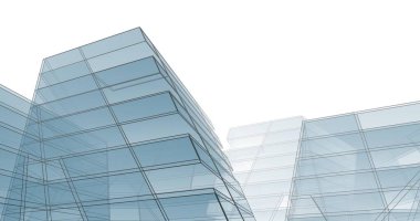 Mimari sanat konseptinde soyut çizgiler, minimum geometrik şekiller. 