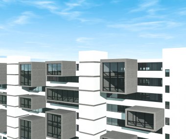 mimari sanat konsepti, minimum geometrik şekiller. 