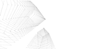 Mimari sanat konseptinde soyut çizgiler, minimum geometrik şekiller. 